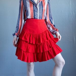 1960’s Vintage Layered Ruffle Cotton Skirt